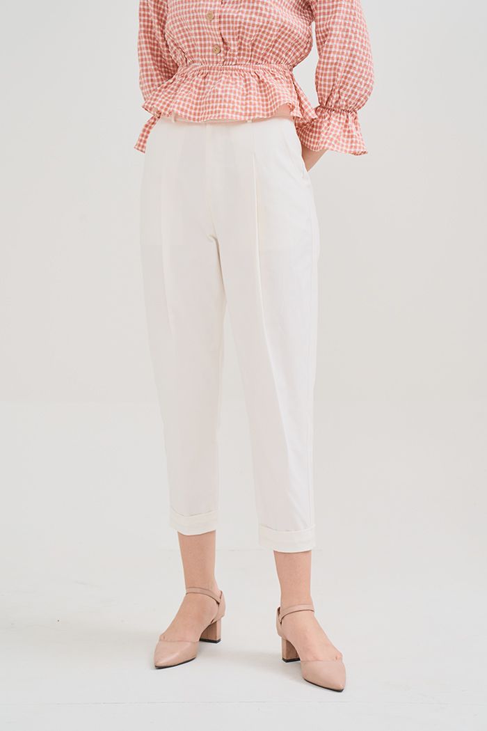 Quần khaki dầy xếp li lật lai