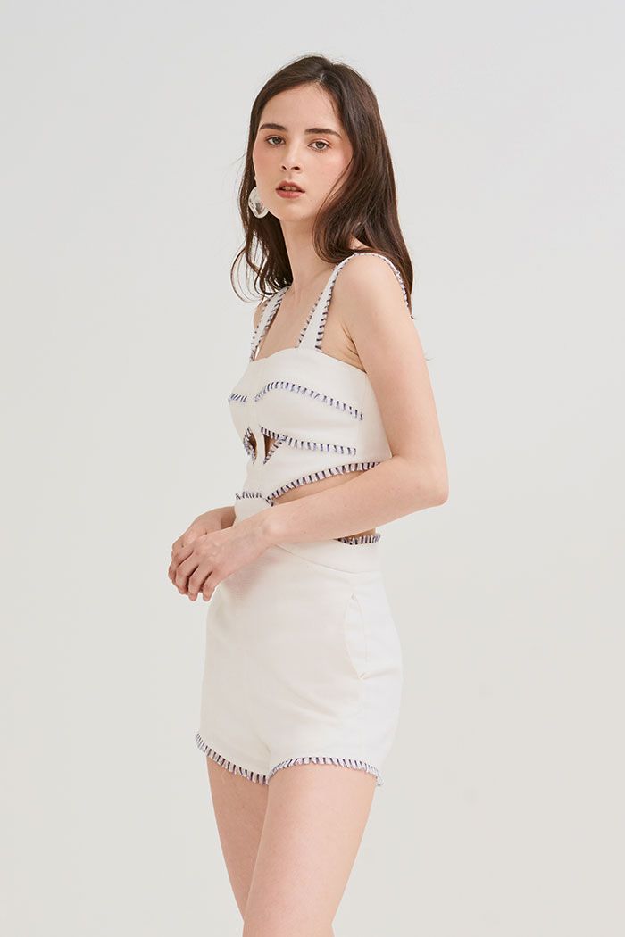 Jumpsuit cutout nhấn lượt handmade
