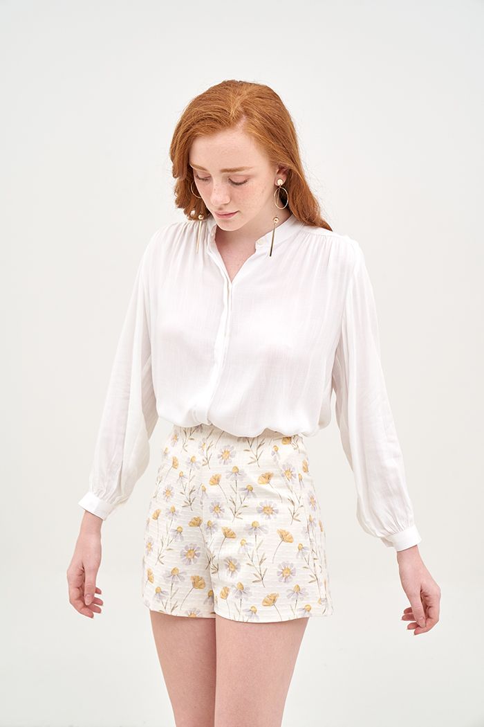 Áo sơmi linen mỏng tay dài dấu nẹp