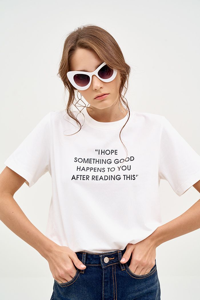 Áo thun in text I hope something