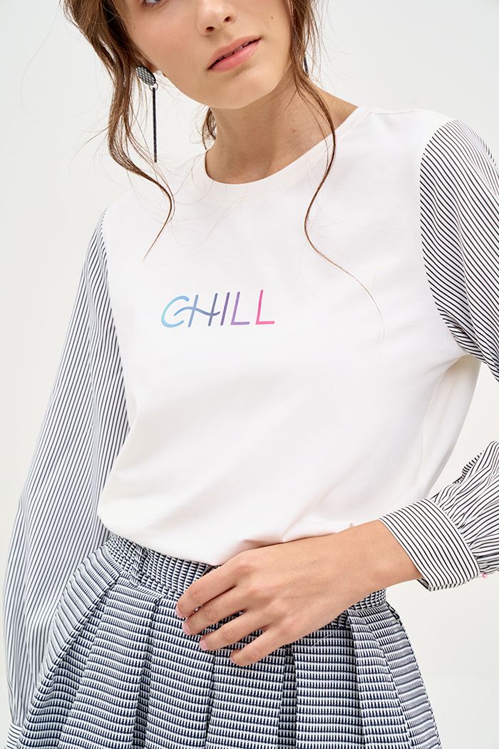 Áo thun phối tay sọc Chill