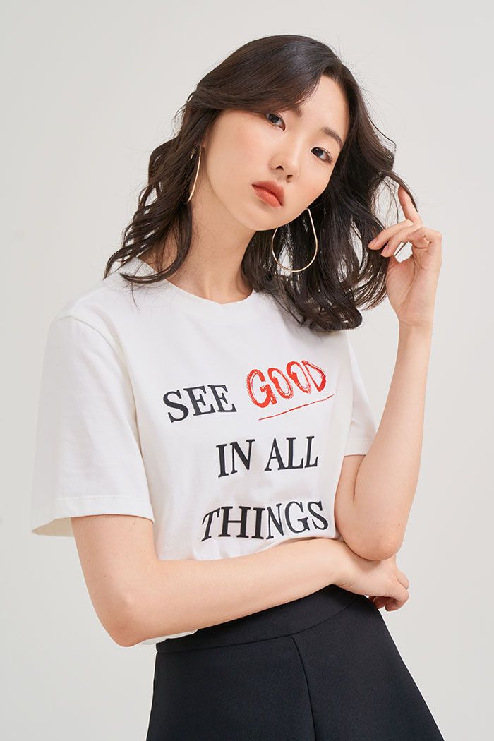 Áo thun in nổi see good in all things