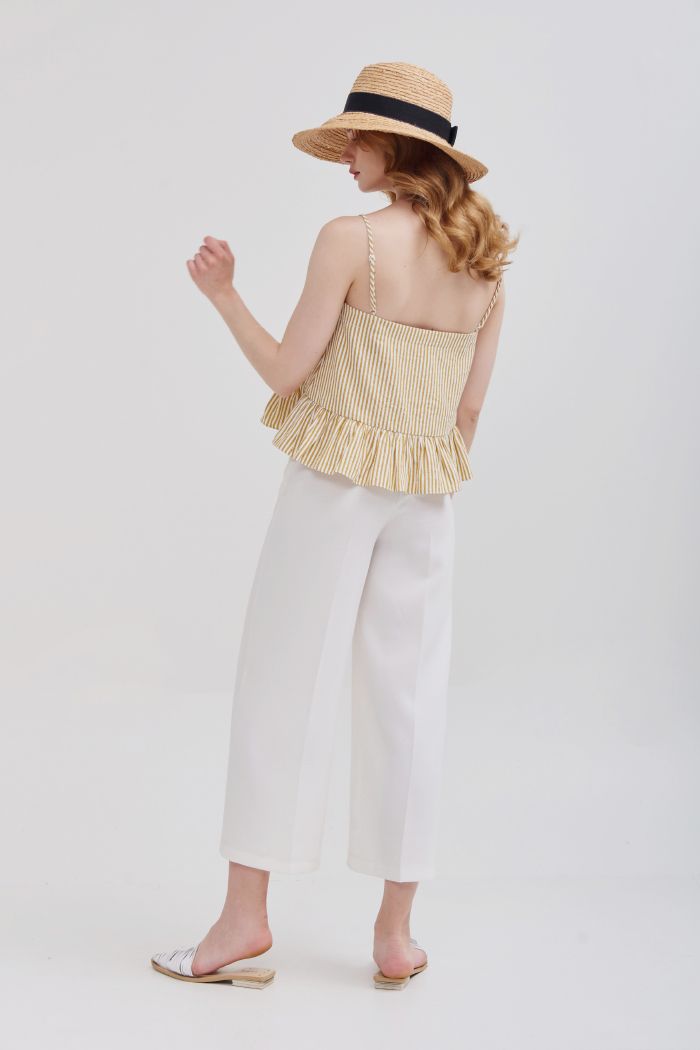 Quần ống suông li đứng cullote ss19