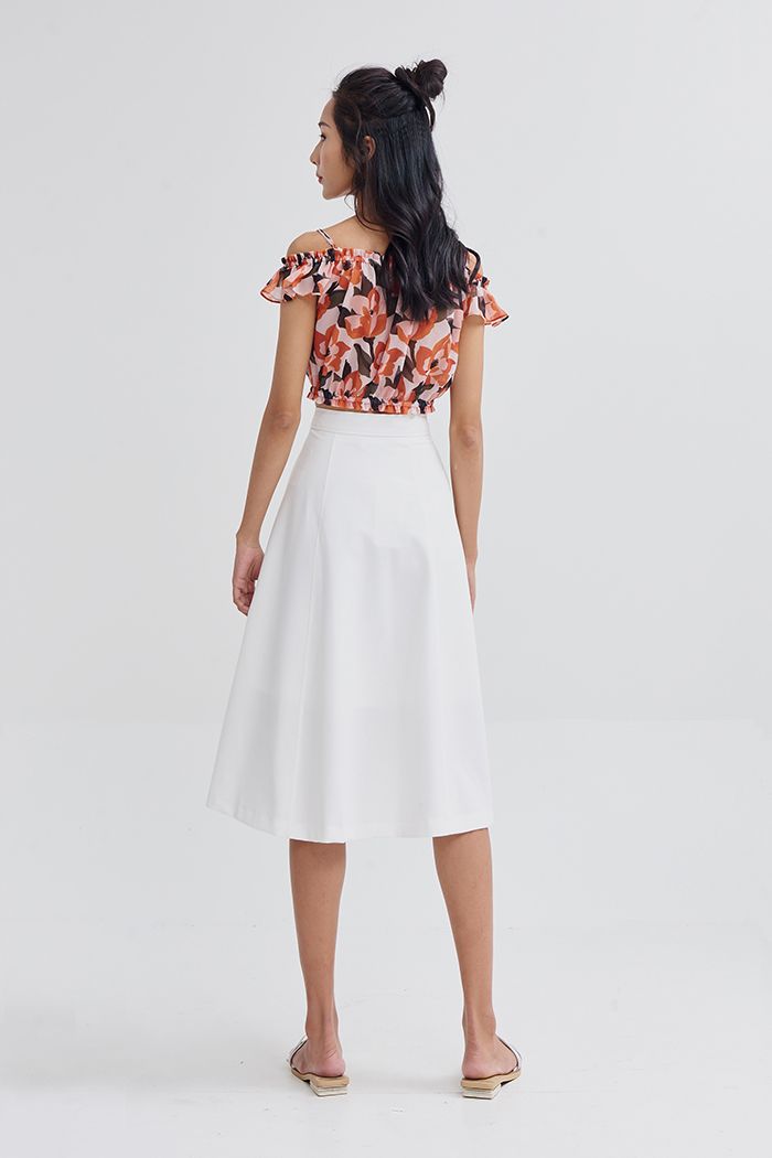 Áo crotop 2 dây bẹt vai nhún thun in hoạ tiết ss19