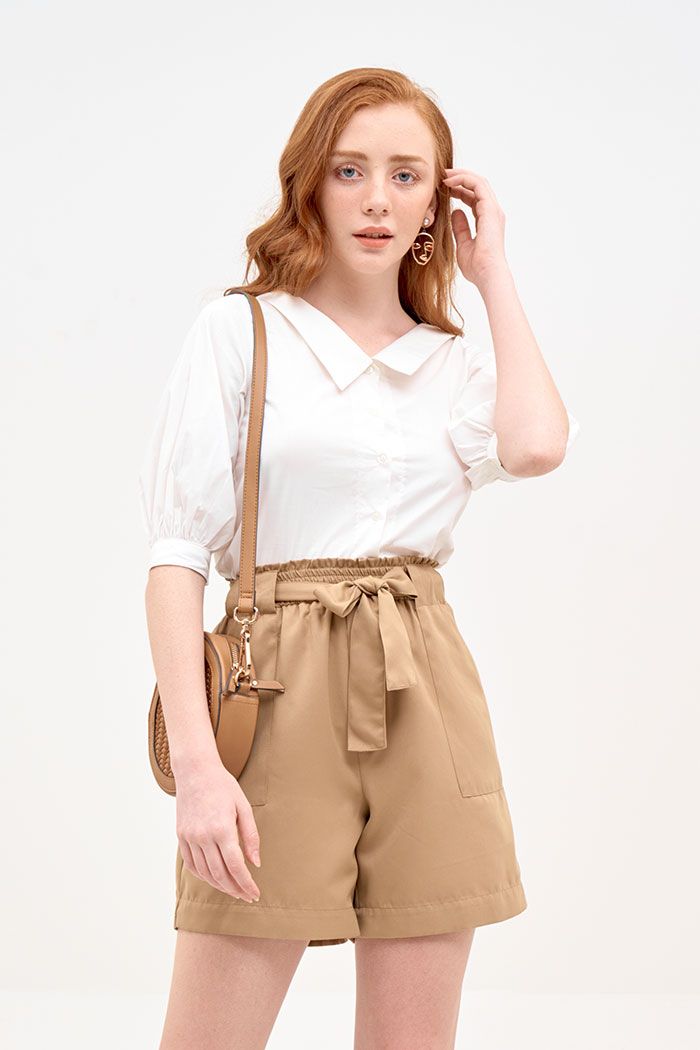 Áo sơmi tay lỡ cổ lật
