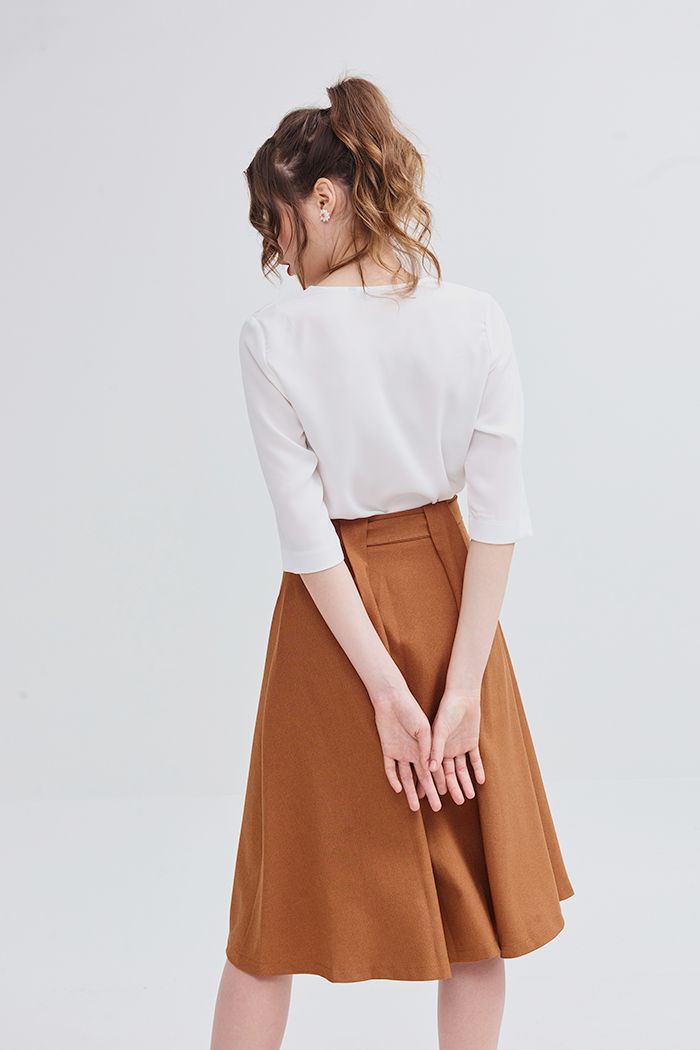 Áo sơmi cơ bản cổ tim tay lỡ SPR19