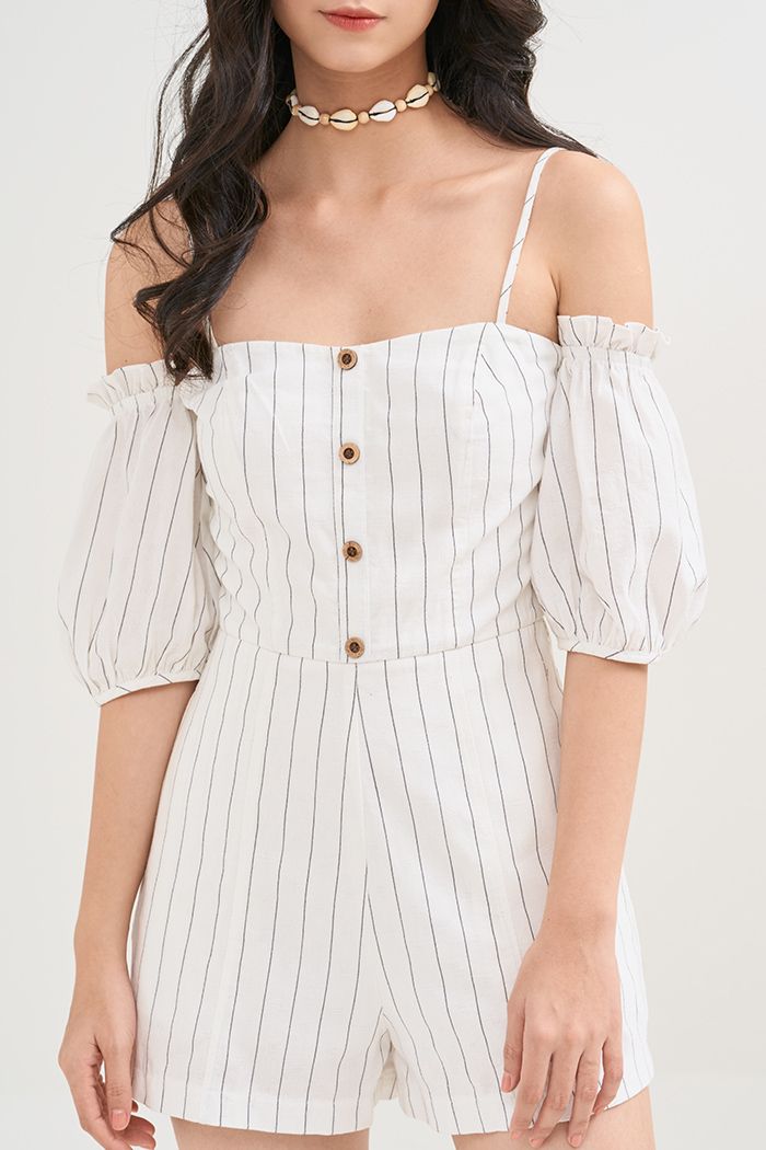 Jumpsuit caro nhấn nẹp nút tay rời