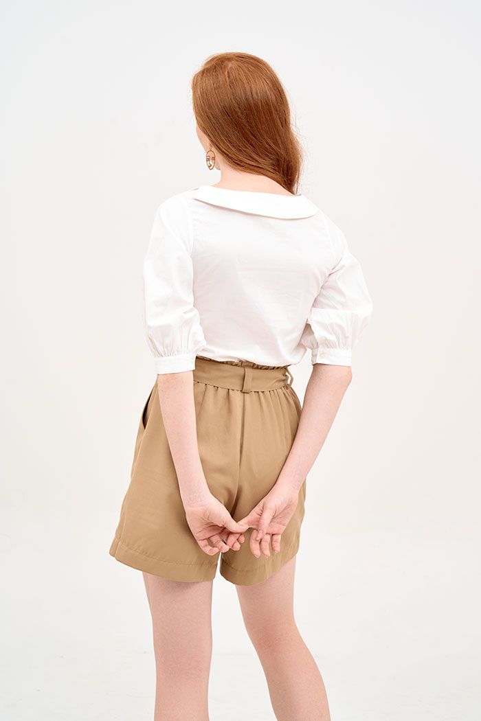 Áo sơmi tay lỡ cổ lật