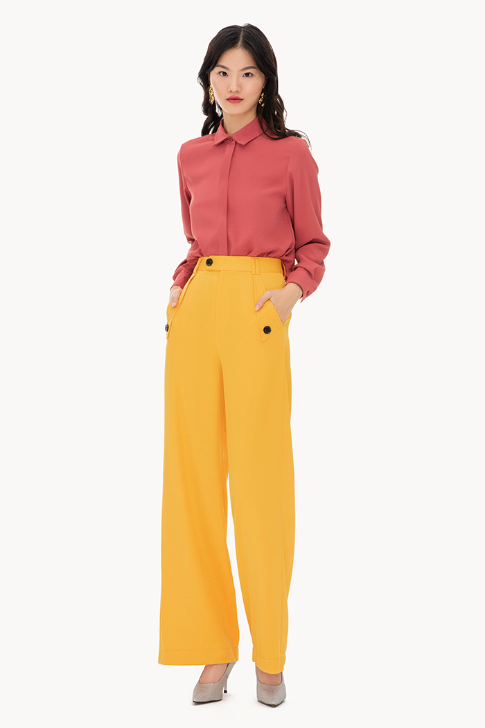 Quần ống suông 2 đắp túi