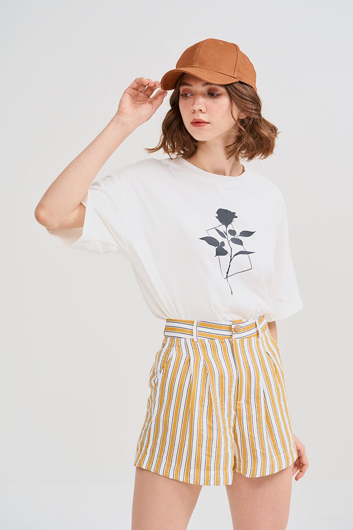Quần short vải sọc 2 túi basis ss19