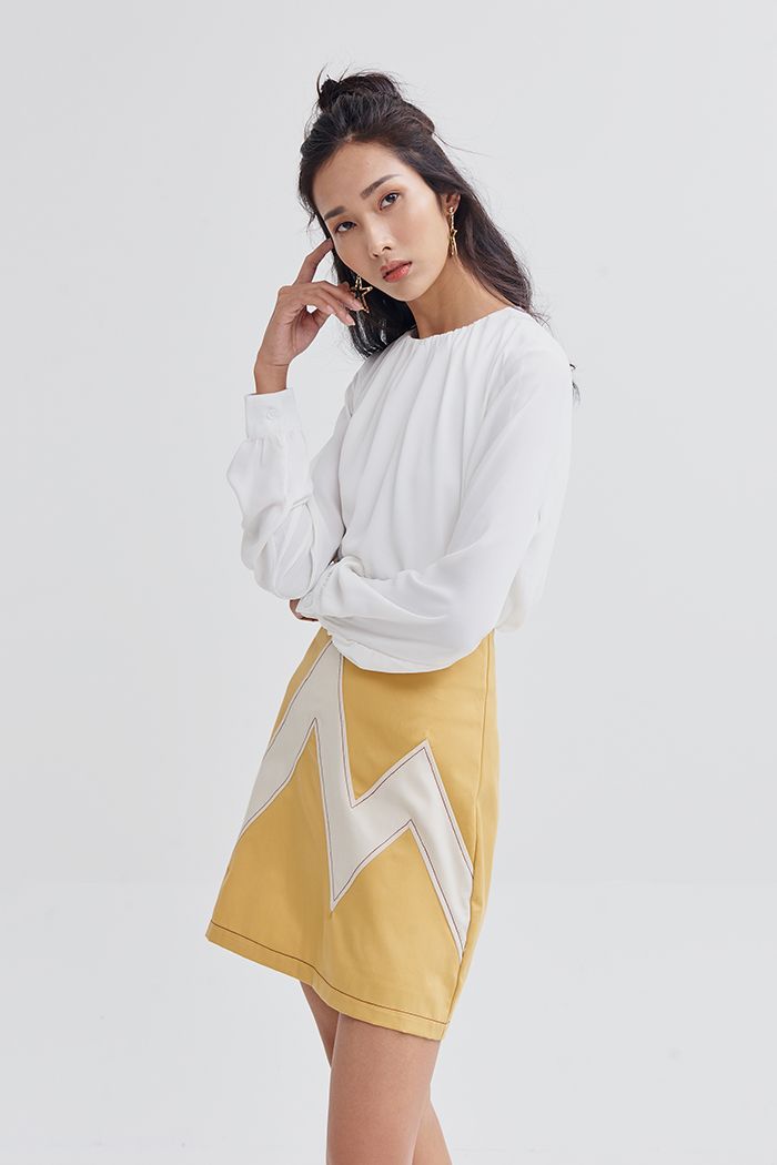 Váy A nhấn ziczac bảng to