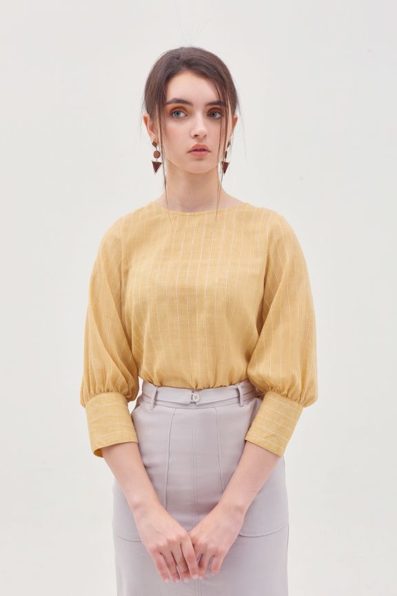 Áo cổ tròn tay dài nẹp tay basic