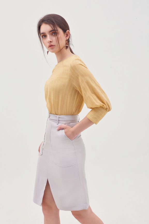 Áo cổ tròn tay dài nẹp tay basic