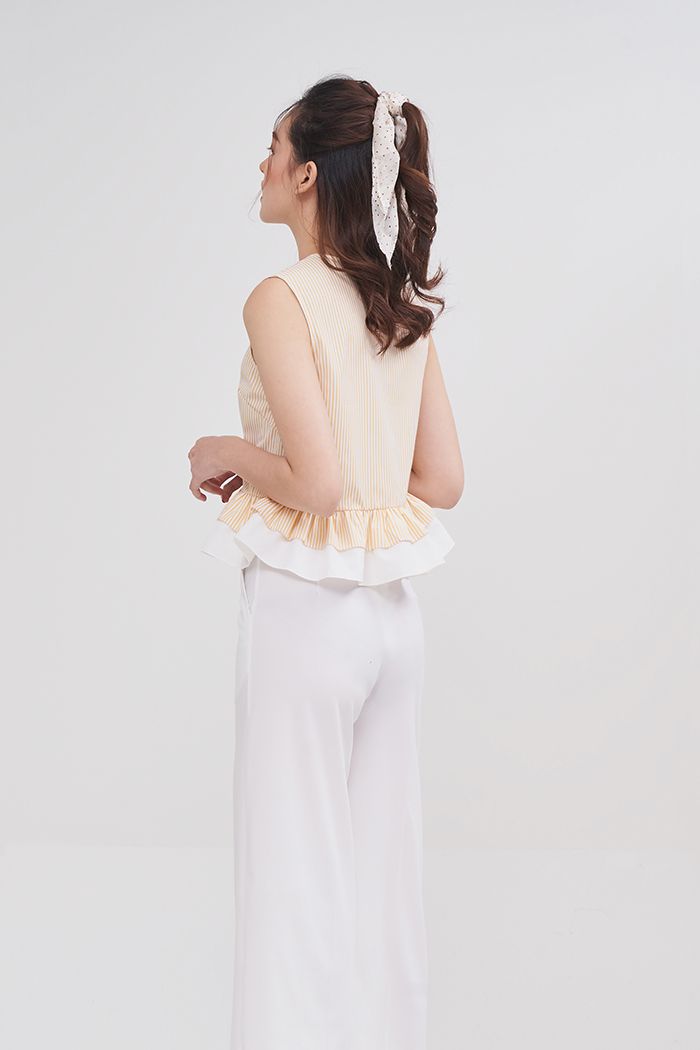 Áo croptop sát nách 2 tầng bèo phối màu