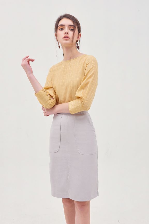 Váy túi hộp nịt lưng