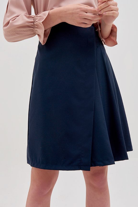 Váy midi xếp 2 li thân trước