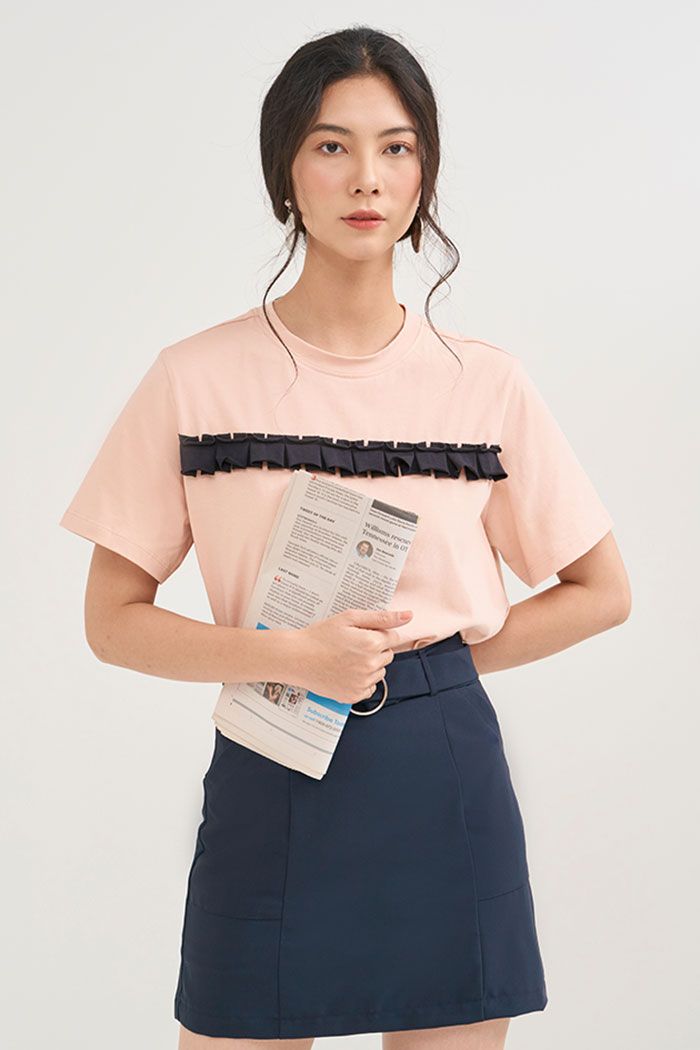 Váy A 2 túi trước kèm nịt