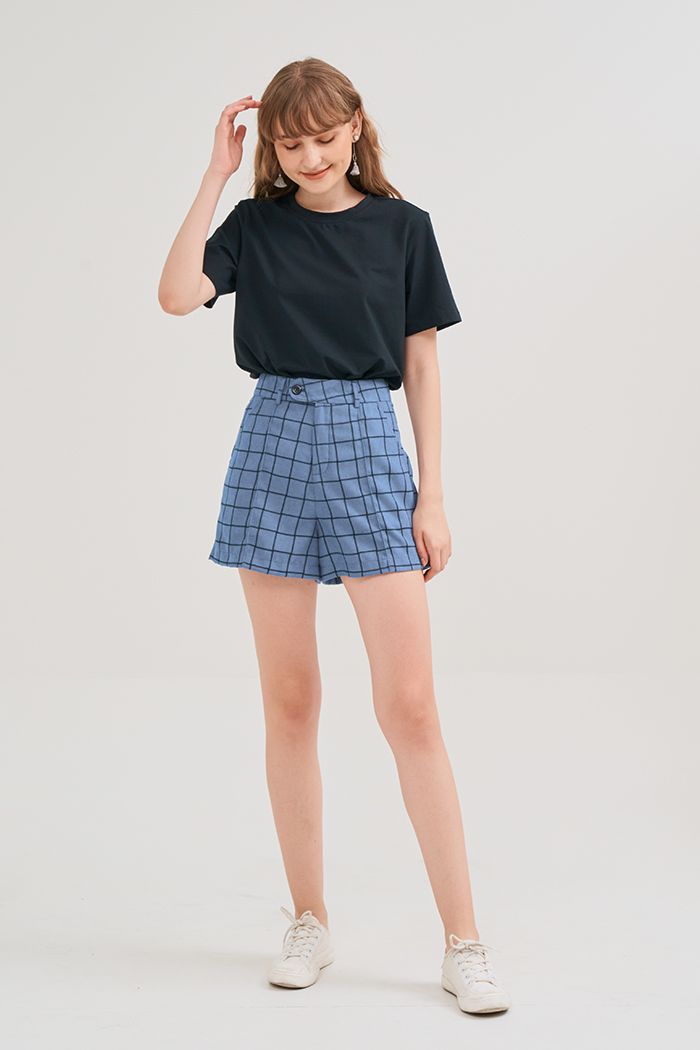 Quần short caro dằn li cơ bản fall19