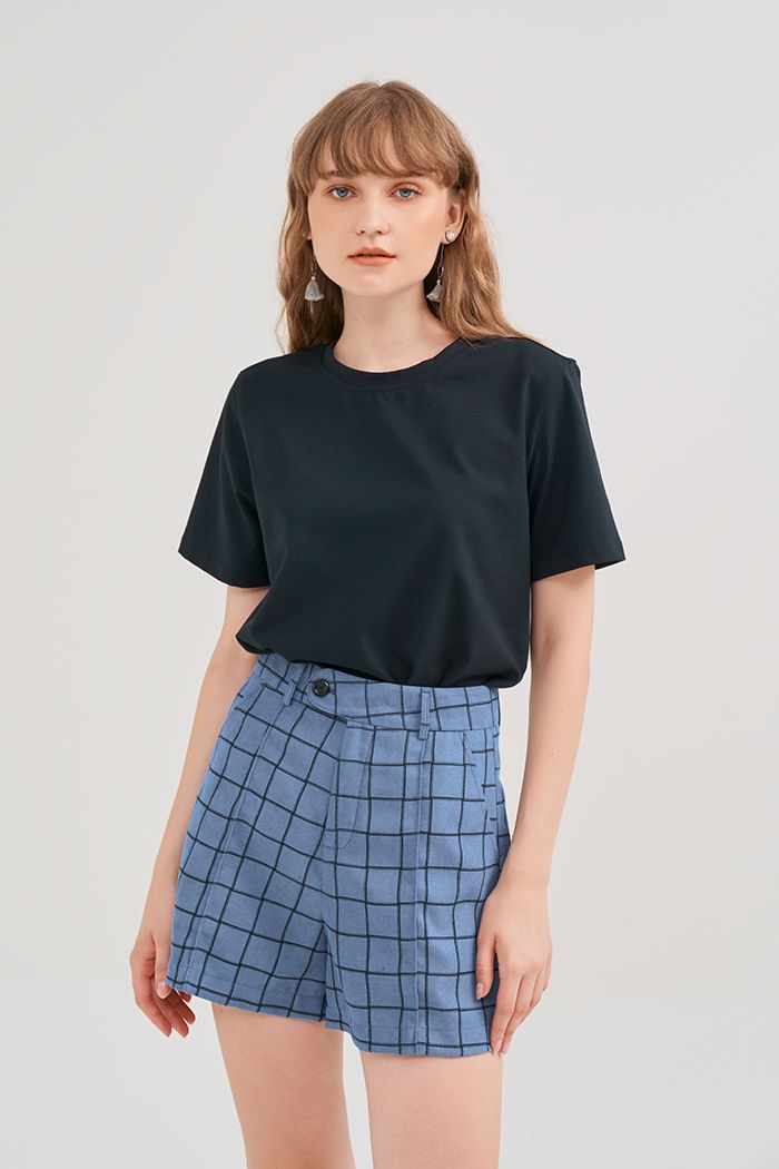 Quần short caro dằn li cơ bản fall19