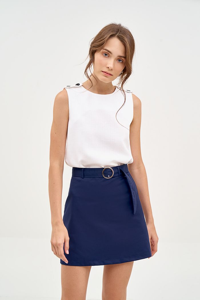 Váy A khaki basic kèm nịch fall19
