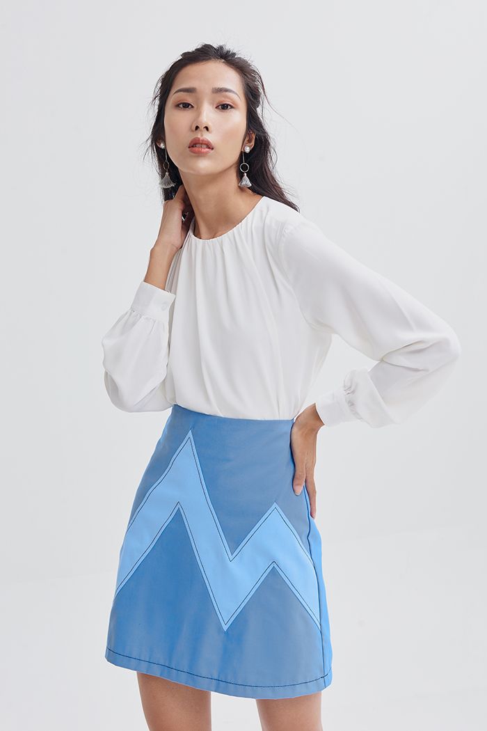 Váy A nhấn ziczac bảng to