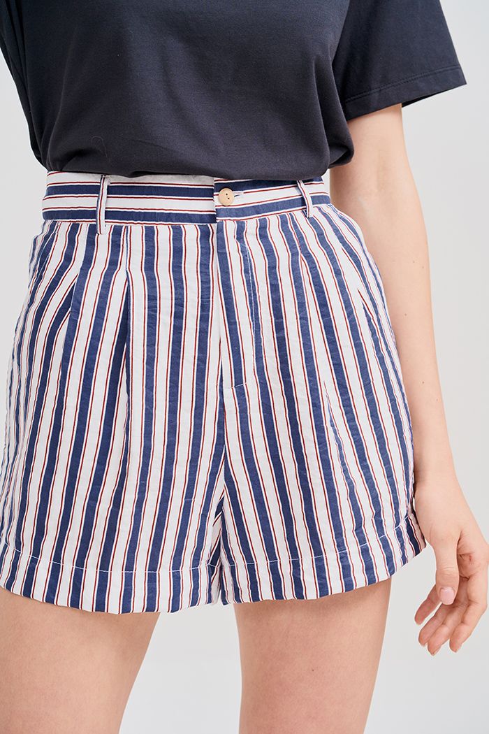 Quần short vải sọc 2 túi basis ss19