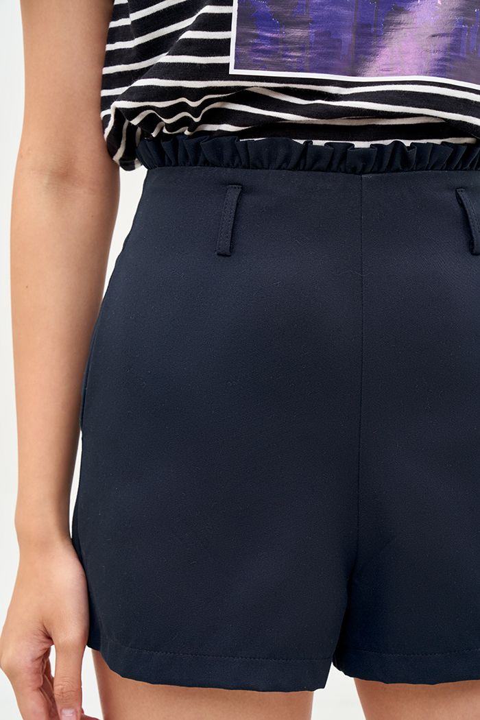 Quần short bèo lưng dây kéo dấu