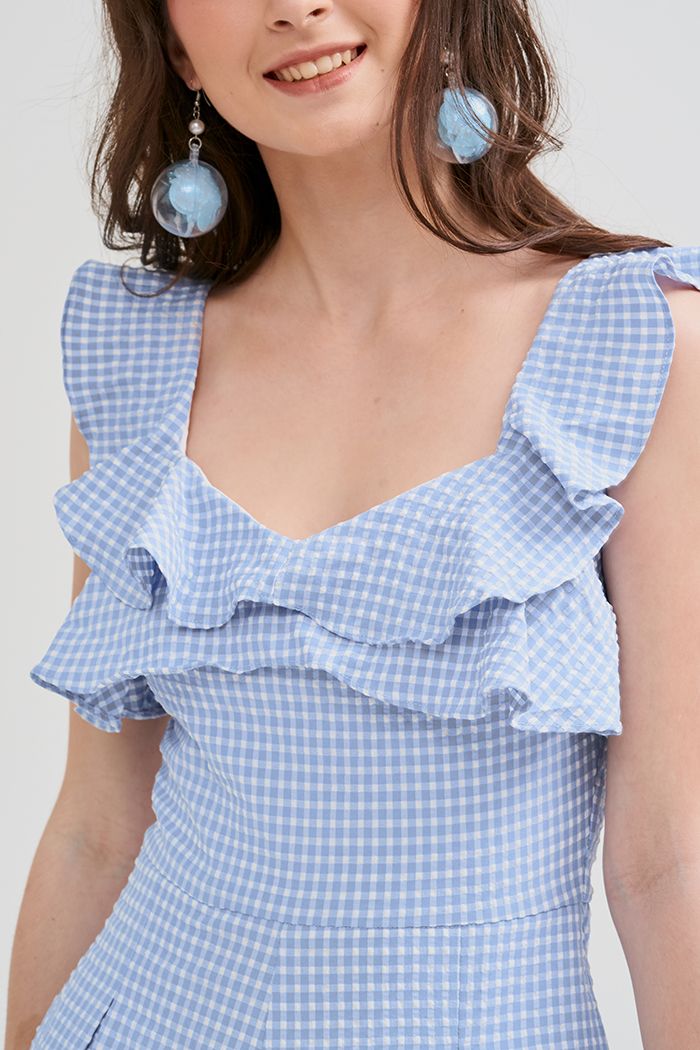 Jumpsuit caro bèo 2 tầng
