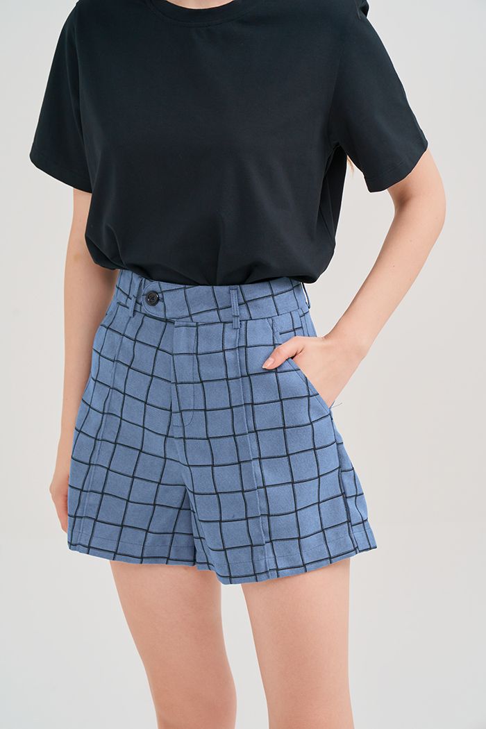 Quần short caro dằn li cơ bản fall19