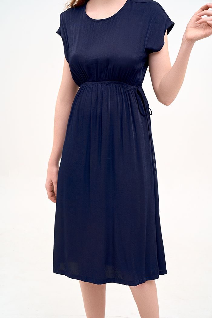 Đầm form colum midi rút eo