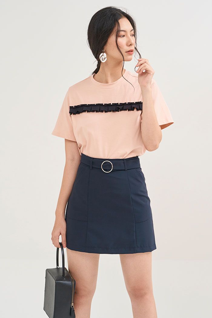 Váy A 2 túi trước kèm nịt
