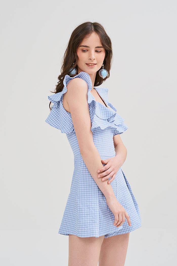 Jumpsuit caro bèo 2 tầng