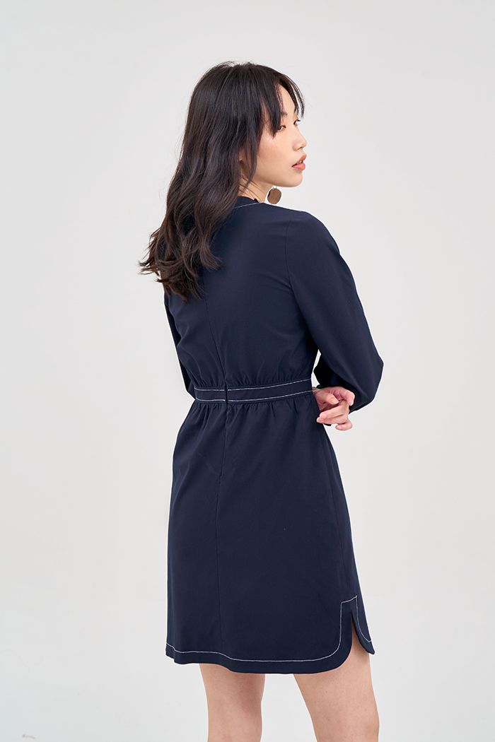 Đầm 2 túi hộp xẻ lai
