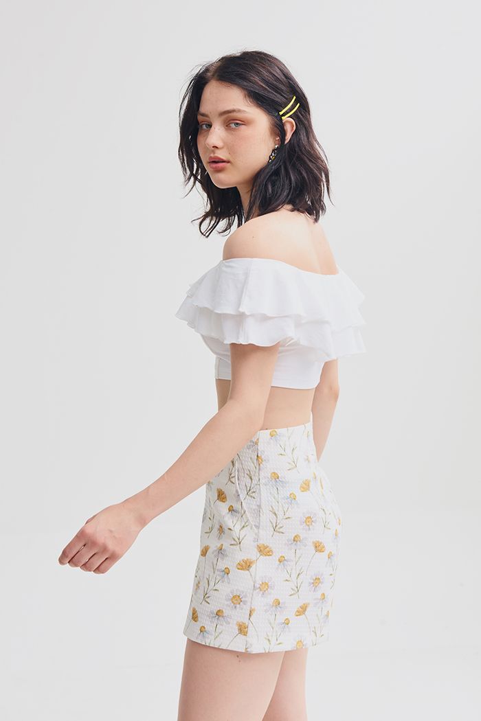 Quần short in hoạ tiết ss19 vải xốp