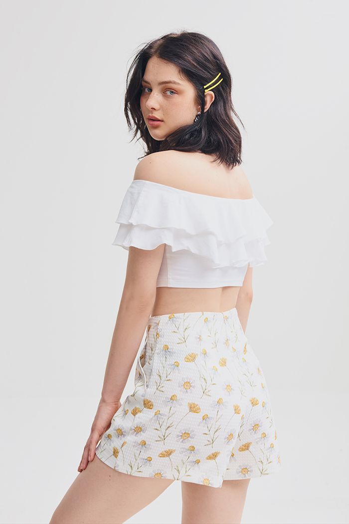 Quần short in hoạ tiết ss19 vải xốp