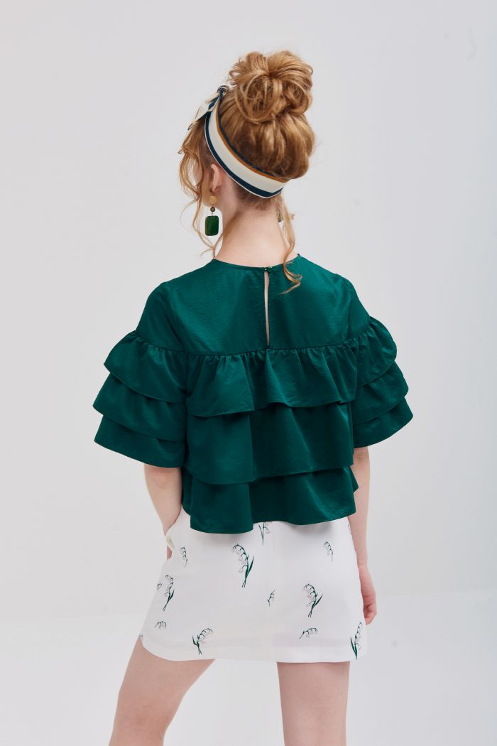 Áo bèo 3 tầng tay lỡ đính nơ
