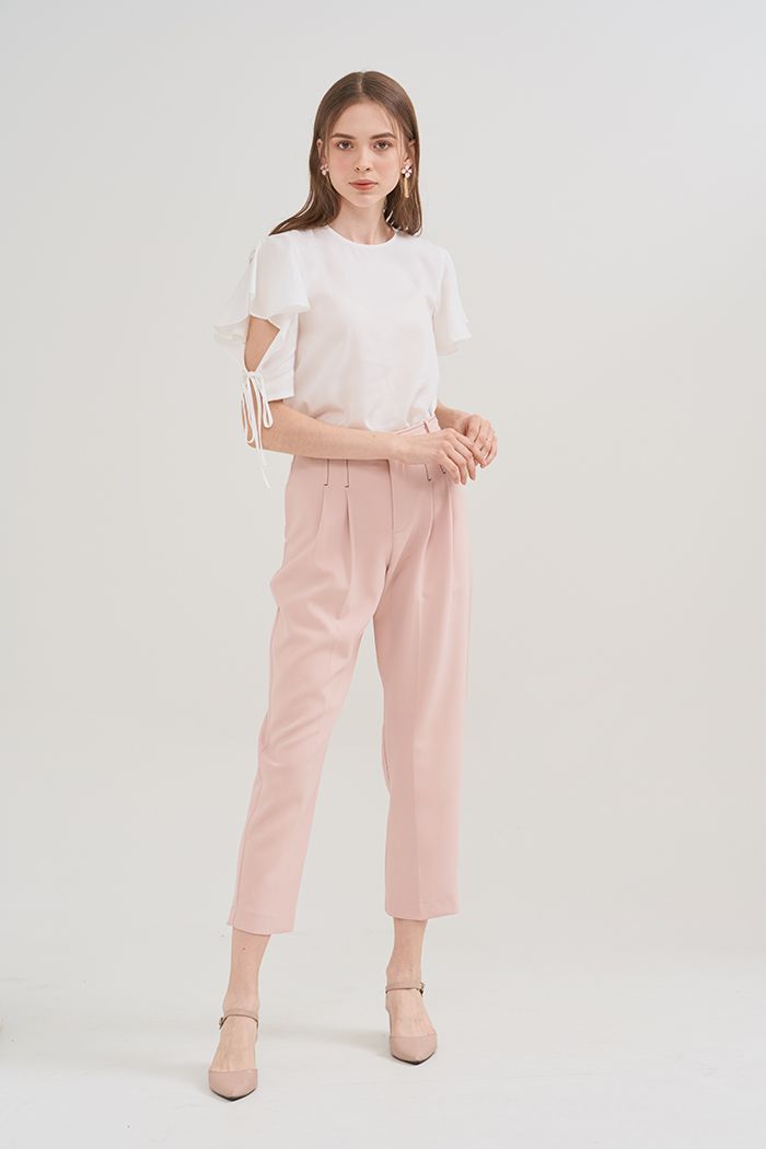 Quần linen xếp nhấn 2 li và lưng