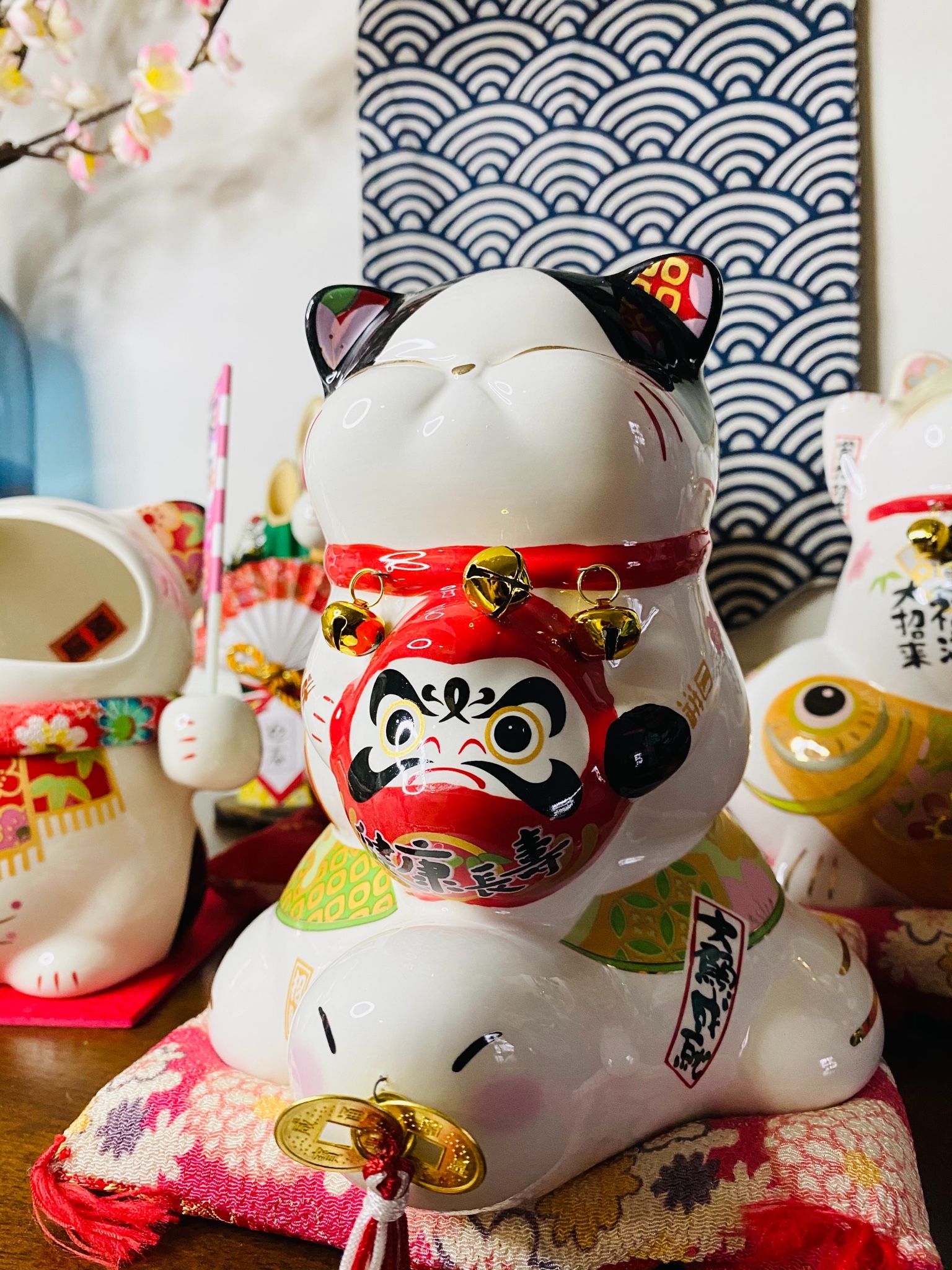 Mèo ú cưỡi rùa 22cm