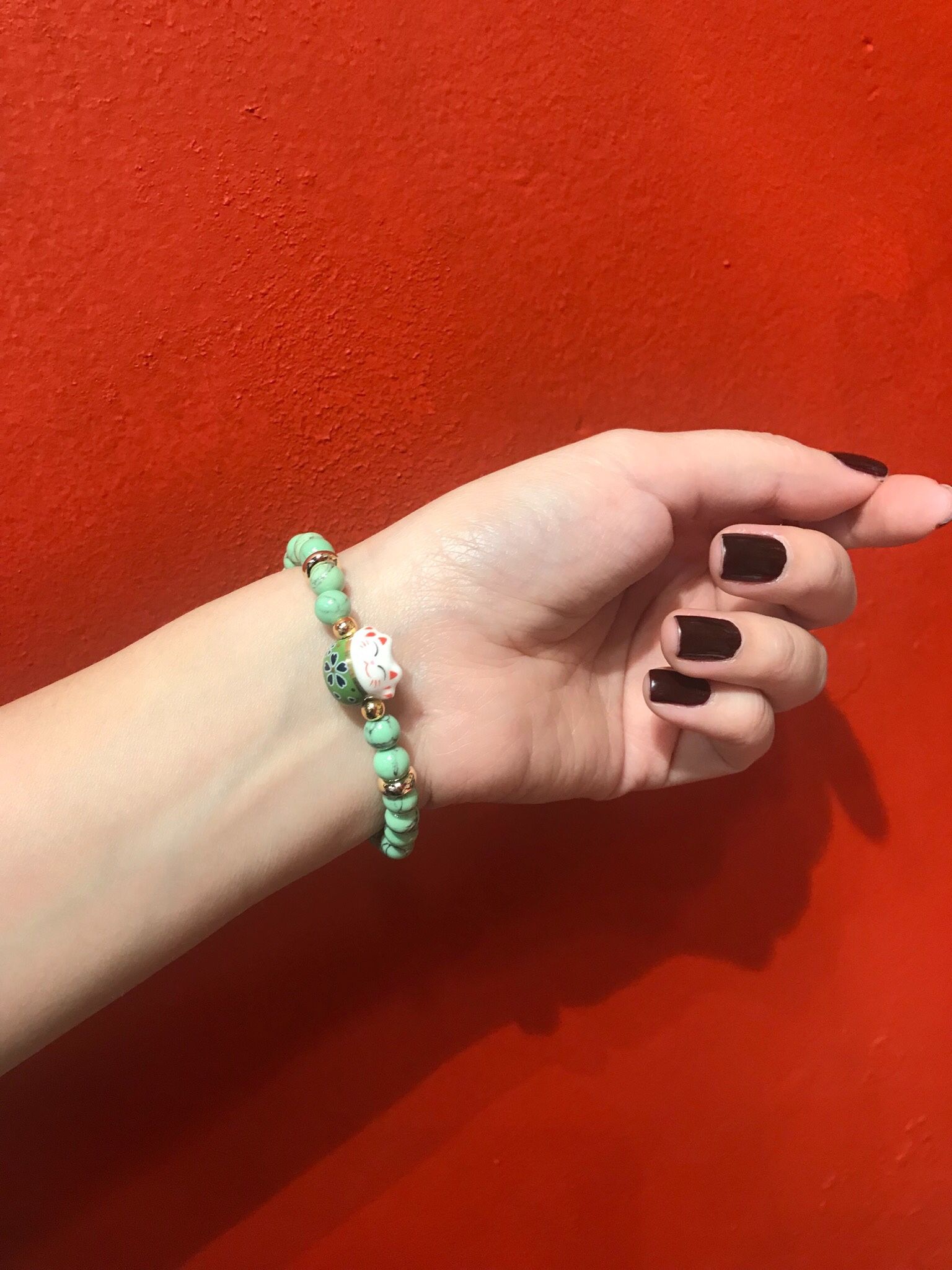 vòng tay mèo các màu may mắn hạt đá 6mm
