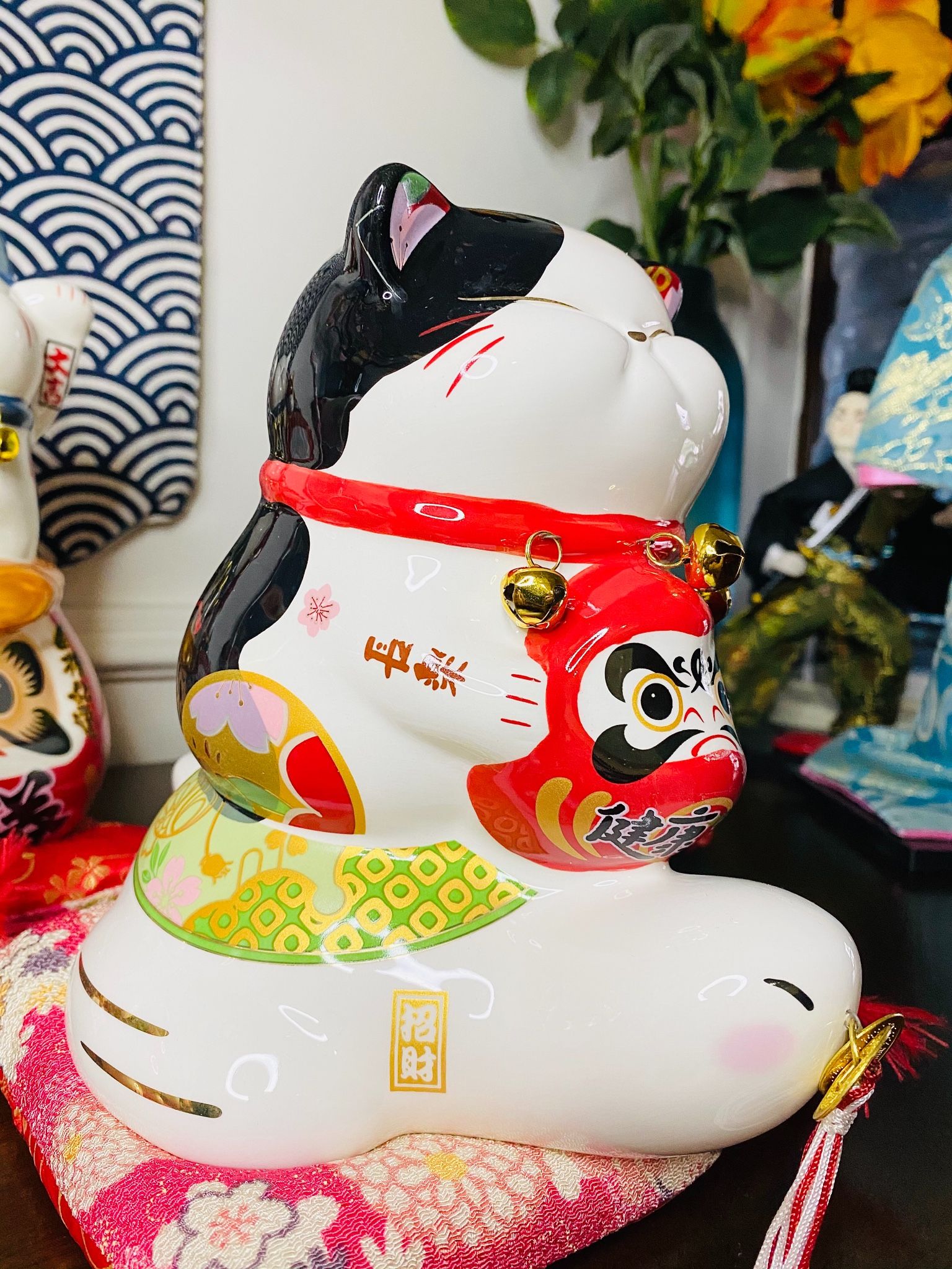 Mèo ú cưỡi rùa 22cm