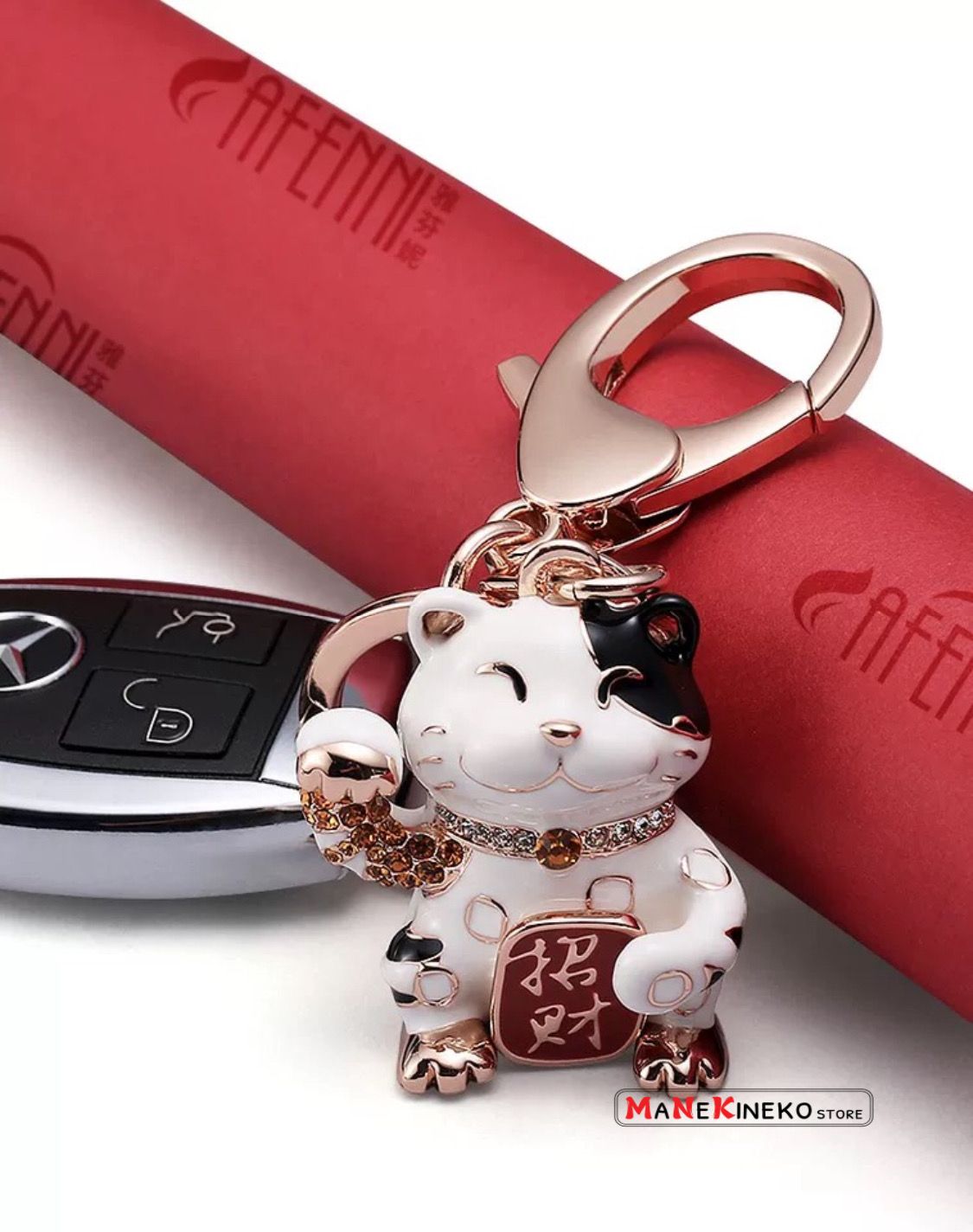 Móc khoá xe Mèo thần tài