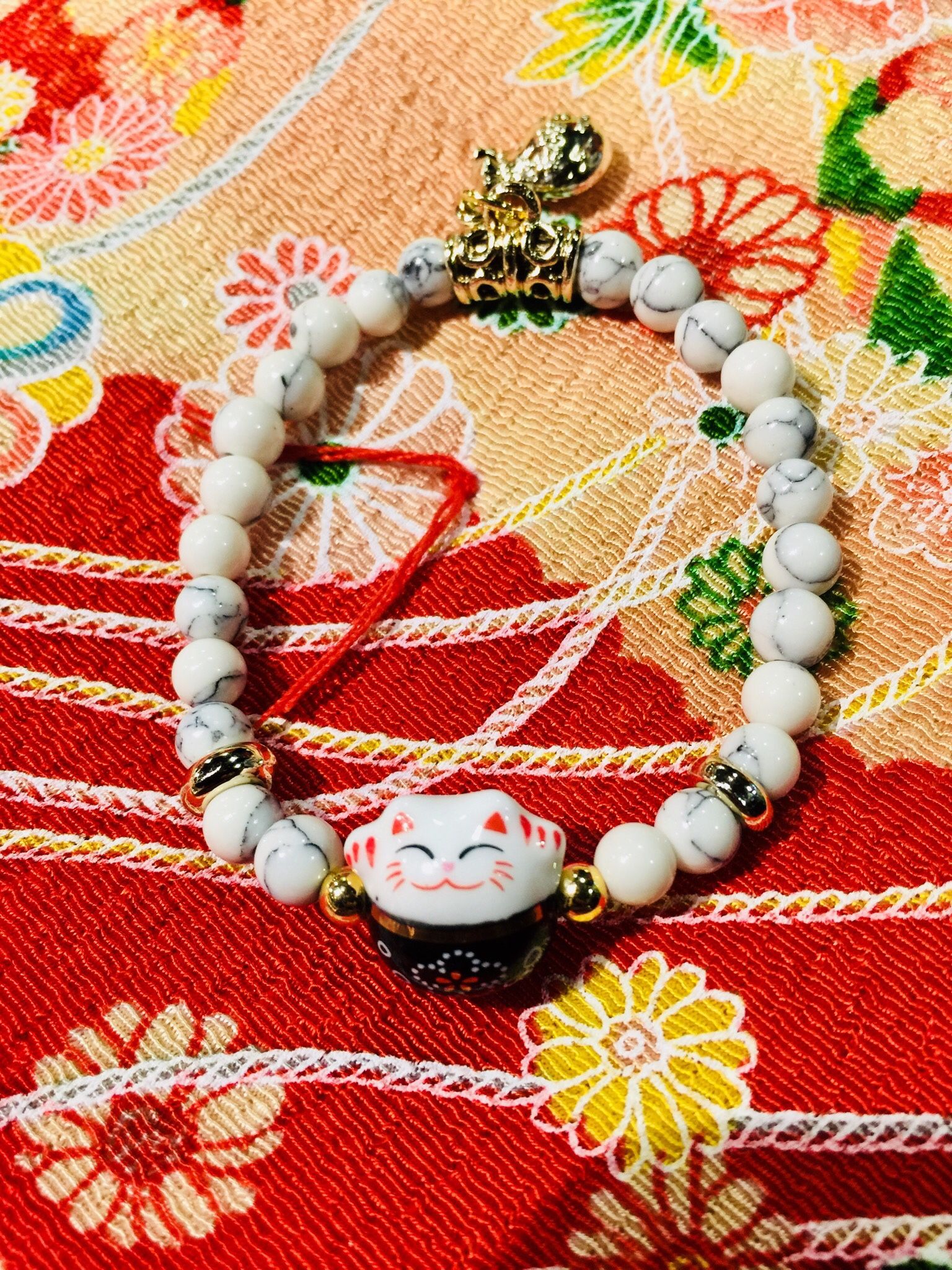 vòng tay mèo các màu may mắn hạt đá 6mm