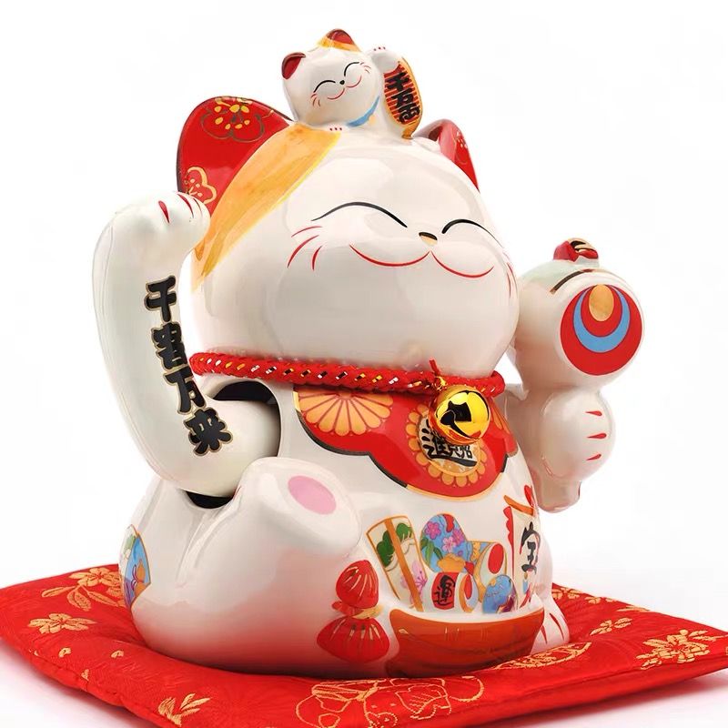 Mèo vẫy tay cầm trống 19cm