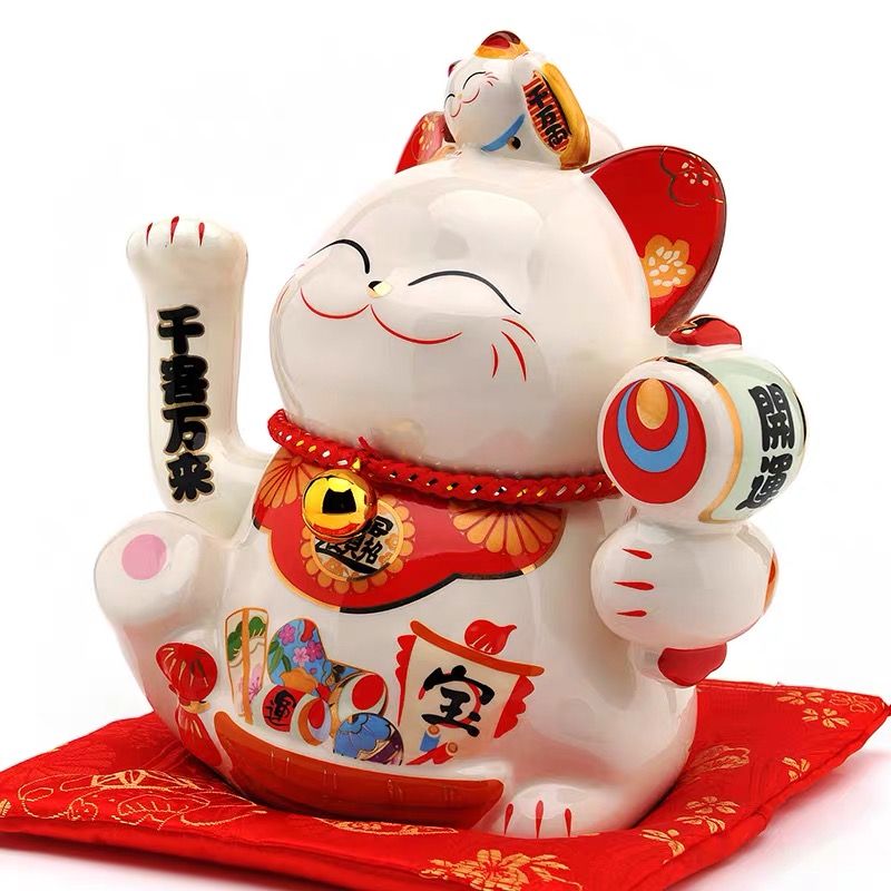 Mèo vẫy tay cầm trống 19cm