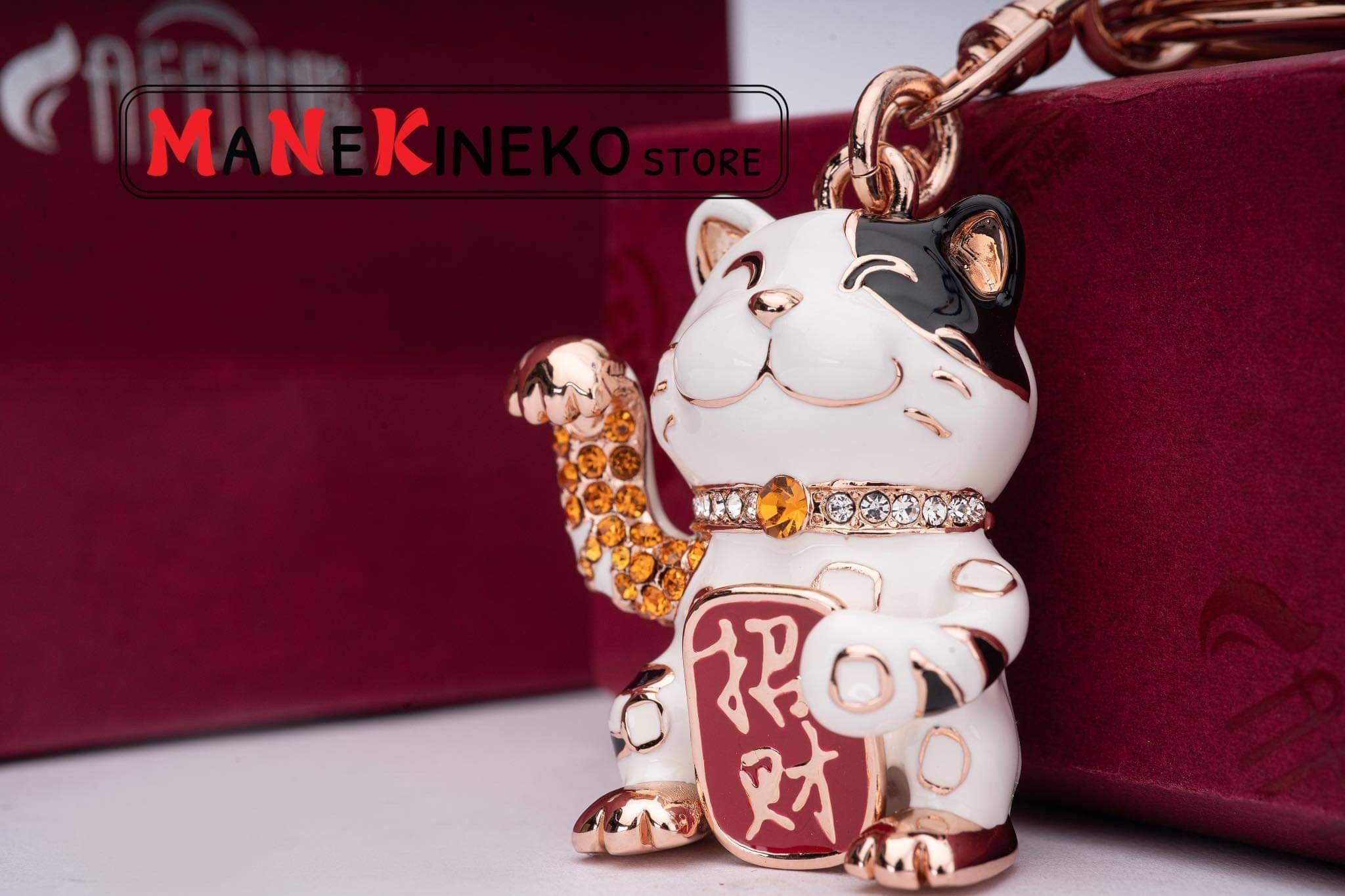 Móc khoá xe Mèo thần tài
