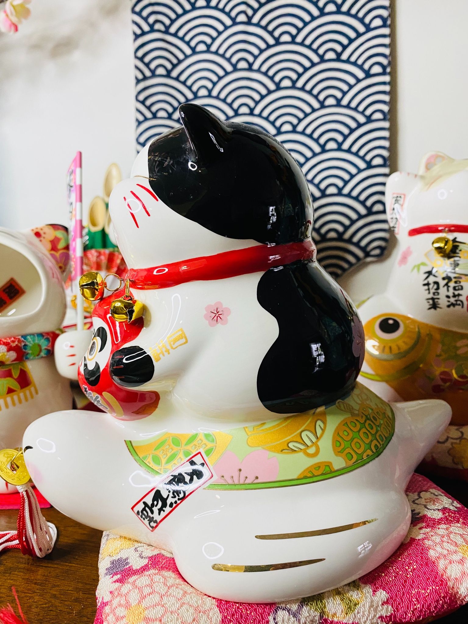 Mèo ú cưỡi rùa 22cm