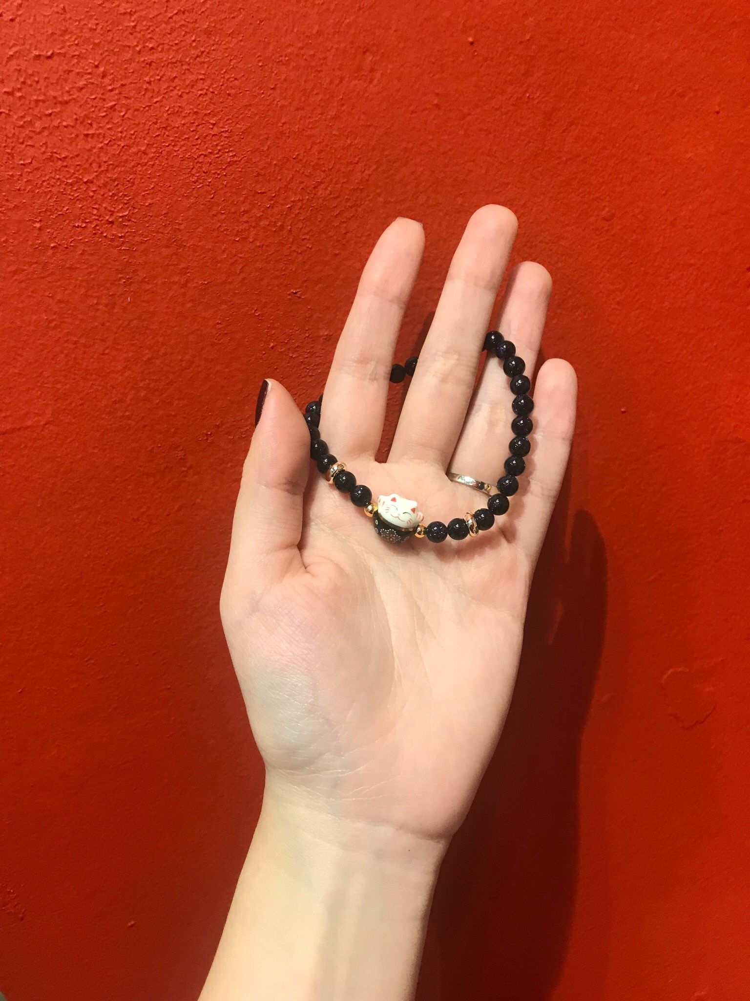 vòng tay mèo các màu may mắn hạt đá 6mm