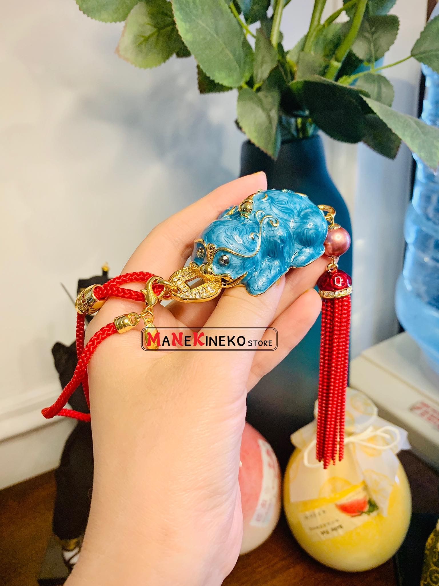 Móc treo oto tỳ hưu xanh ngọc