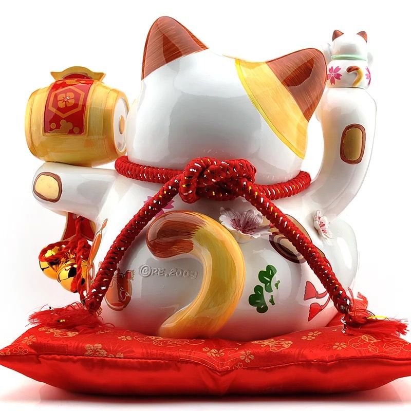 Mèo thần tài cầm trống 36cm
