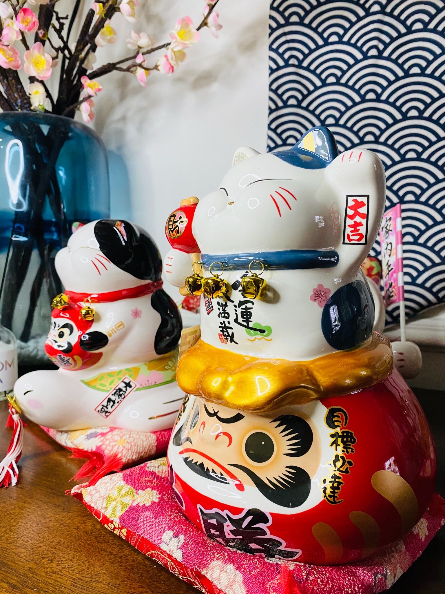 Mèo ú cưỡi rùa 22cm